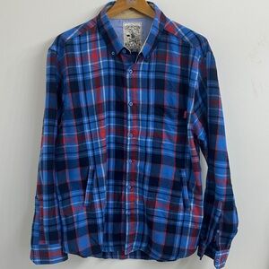 RSVLTS Blue & Red Plaid Button-Down Shirt